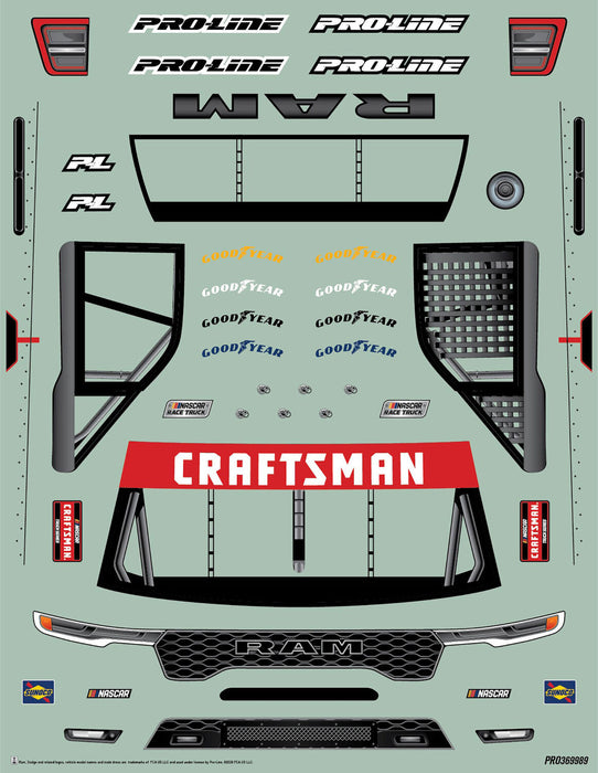 1/12 Pre-Cut 2026 Ram 1500 Truck Clear Body: Losi NASCAR
