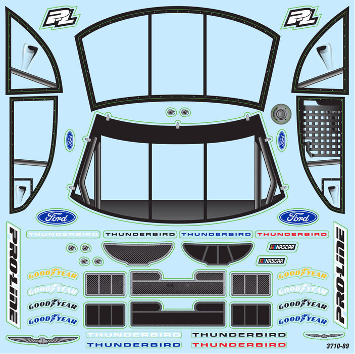 1/12 Pre-Cut 1996 Ford Thunderbird Clear Body: Losi NASCAR