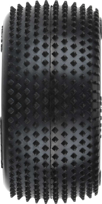 1/18 Prism Rear Carpet Mini-B Tires Mounted 8mm White Wheels (2)