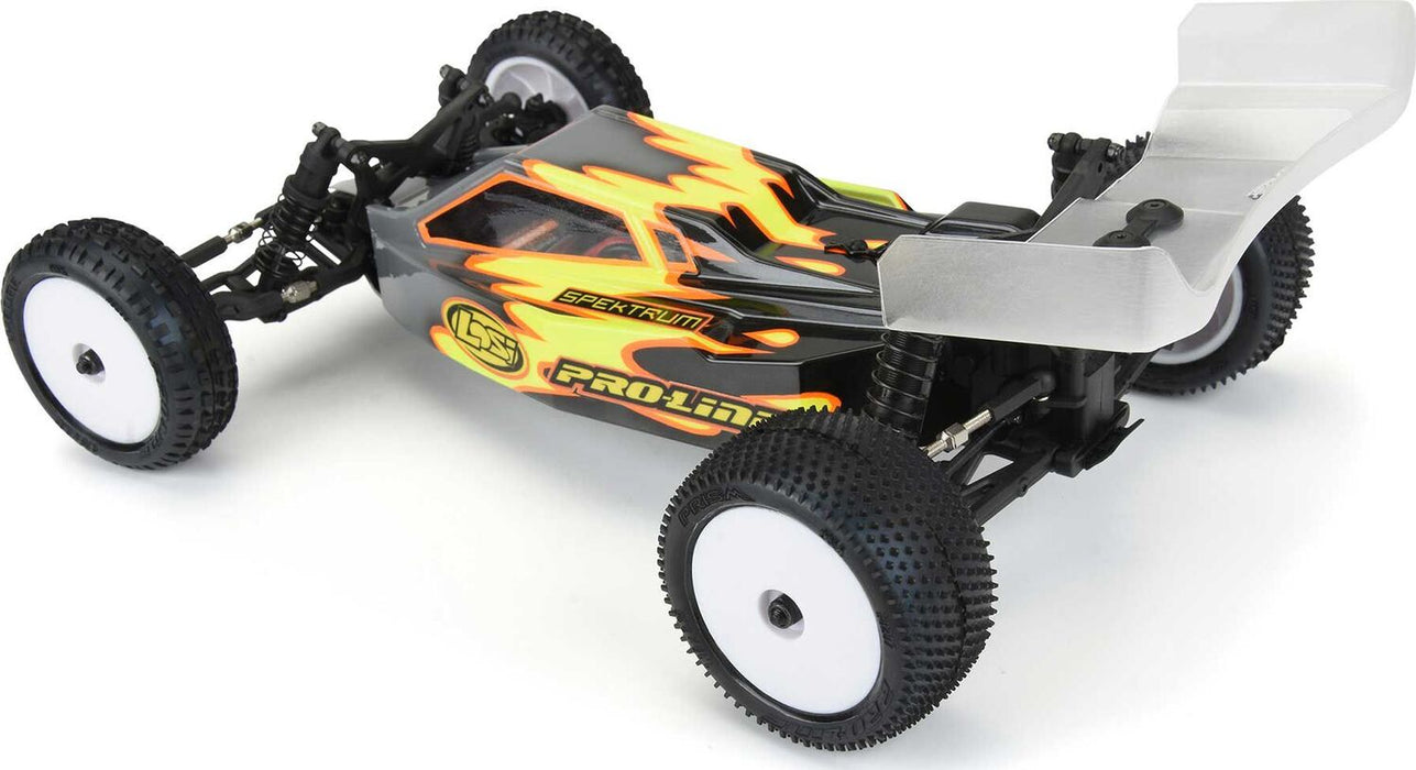 1/18 Prism Rear Carpet Mini-B Tires Mounted 8mm White Wheels (2)