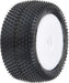 1/18 Prism Rear Carpet Mini-B Tires Mounted 8mm White Wheels (2)
