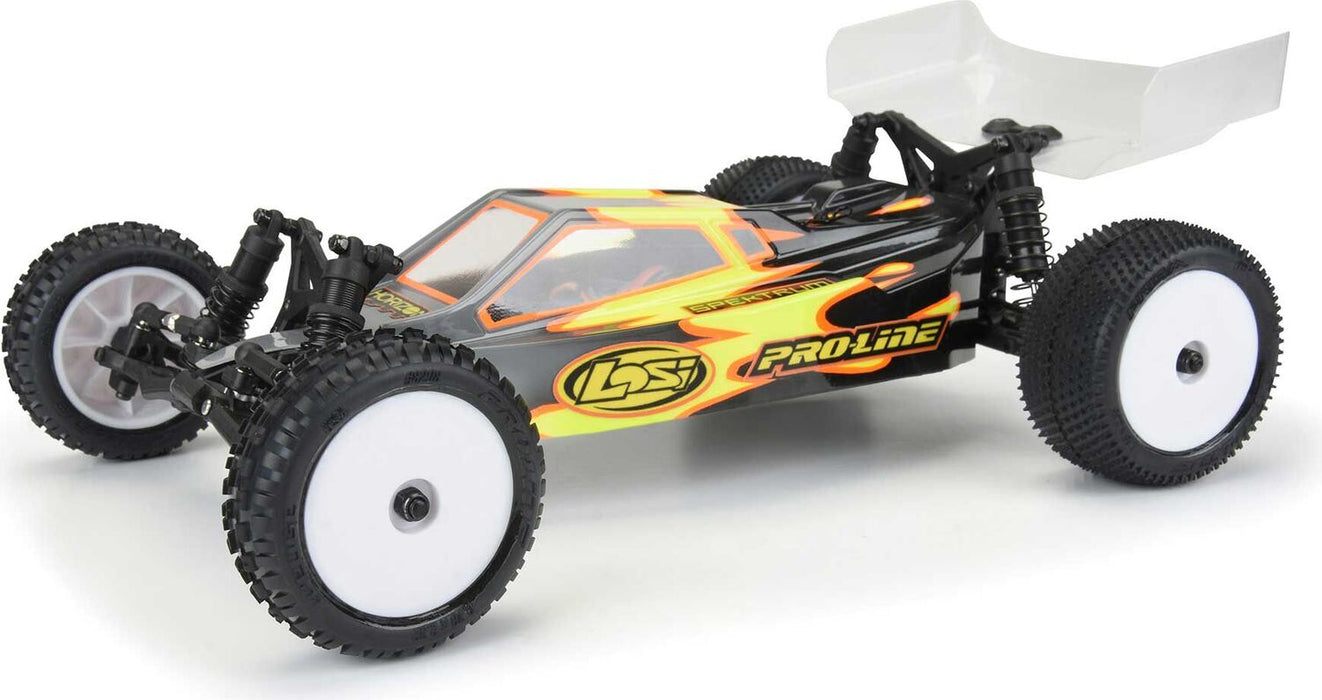 1/18 Wedge Front Carpet Mini-B Tires Mounted 8mm White Wheels (2)