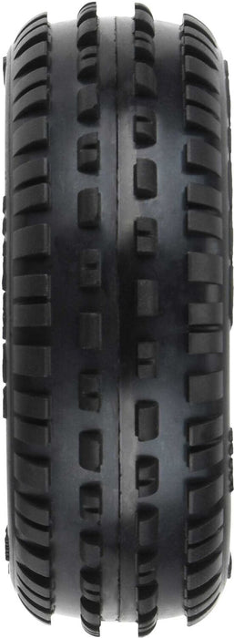 1/18 Wedge Front Carpet Mini-B Tires Mounted 8mm White Wheels (2)