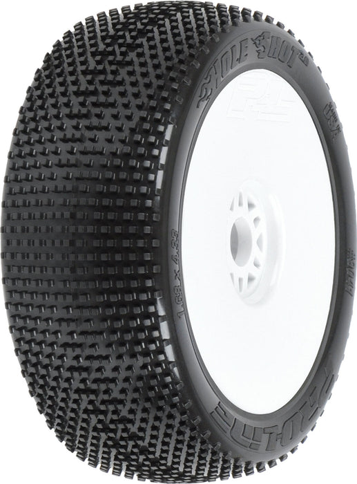 1/8 Hole Shot 2.0 S3 Front/Rear Buggy Tires Mounted 17mm White (2)