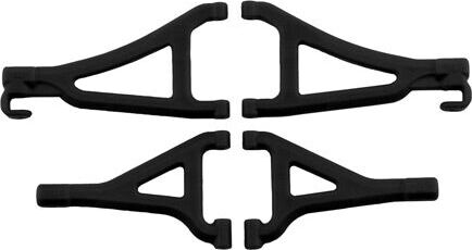 Front Up/Low A-arms, Black: 1/16 ERV