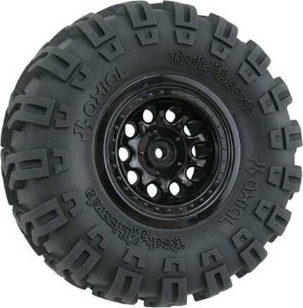 1/10 Revolver Crawler Front/Rear 2.2 Wheels with Wide Base, 12mm Hex, Black (2)