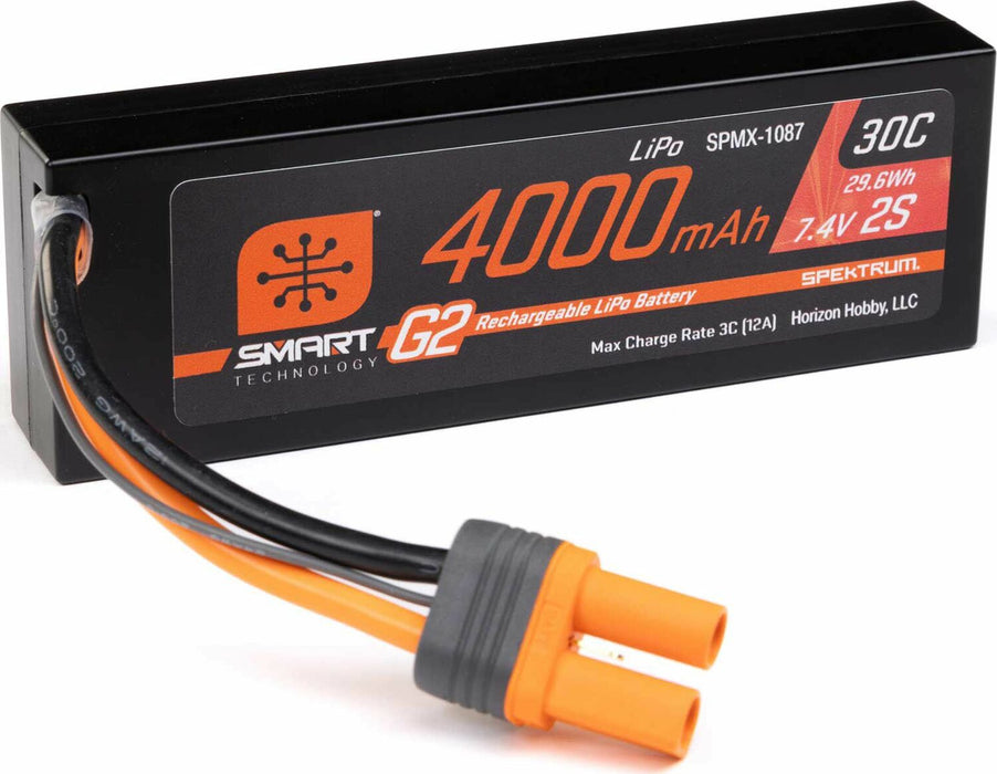 7.4V 4000mAh 2S 30C Smart G2 Hardcase LiPo Battery: IC5