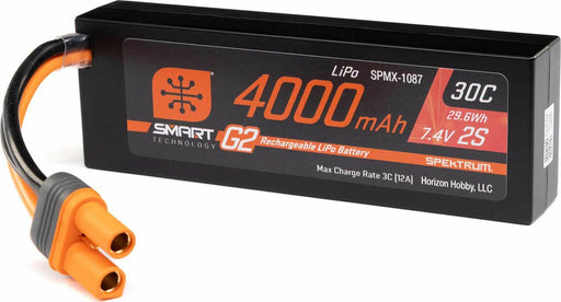 7.4V 4000mAh 2S 30C Smart G2 Hardcase LiPo Battery: IC5