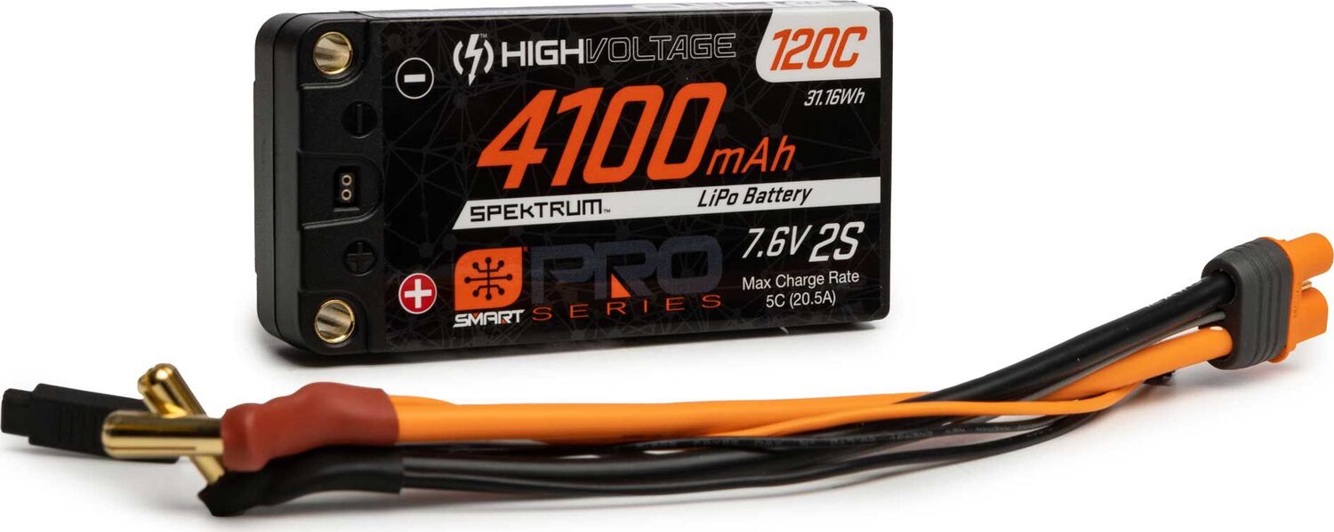 7.6V 4100mAh 2S 120C Smart Pro Race Shorty Hardcase LiHV Battery: Tubes, 5mm