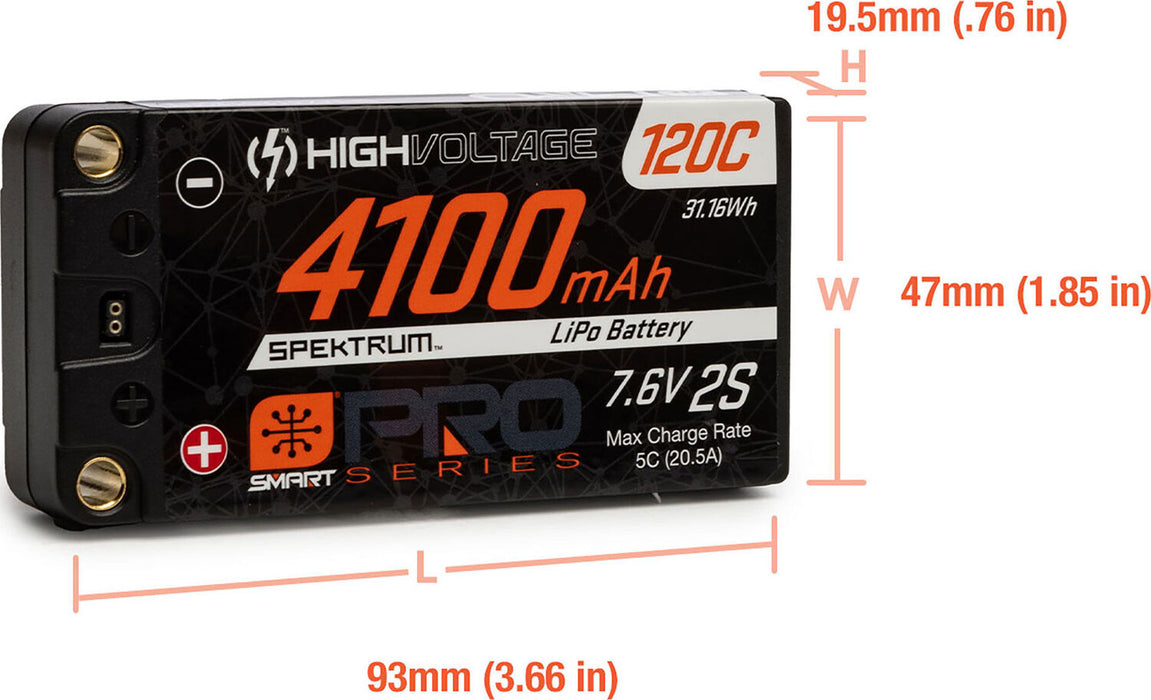 7.6V 4100mAh 2S 120C Smart Pro Race Shorty Hardcase LiHV Battery: Tubes, 5mm