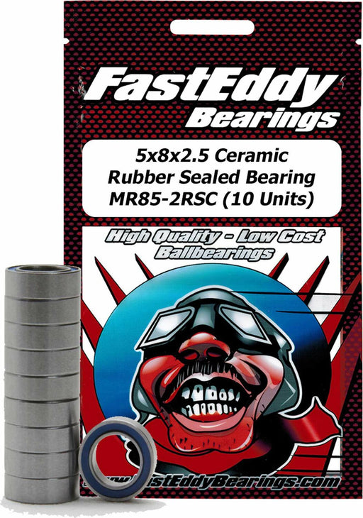 5x8x2.5 Ceramic Rubber Sealed Bearing, MR85-2RSC (10)