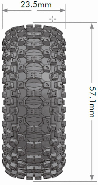 CR-Uphill 1/18, 1/24 1.0" Crawler Tires, Super Soft, Front/Rear (2)