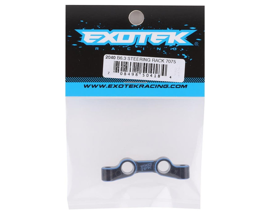 Exotek B6.3/T6.1/SC6.1 Aluminum Steering Rack (Black/Blue)