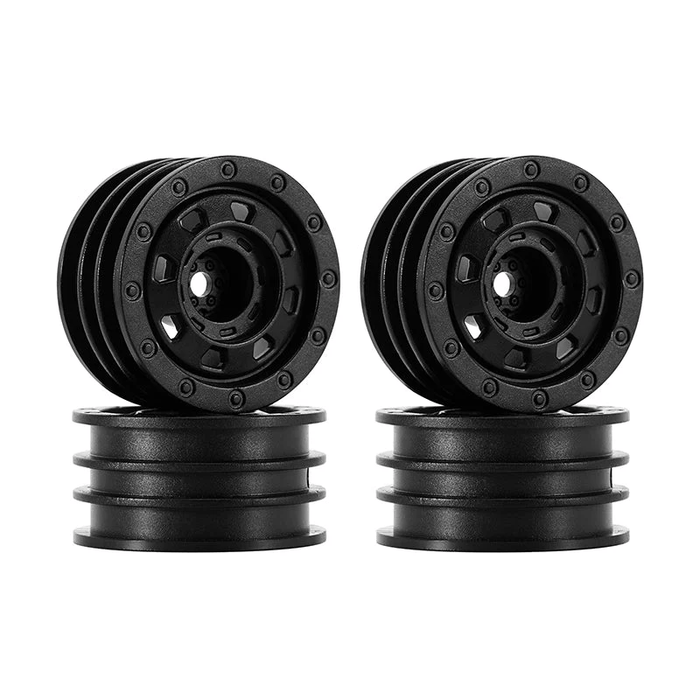 1.3" Non-beadlock Wheels for 1/24 1/18 RC Crawlers Black