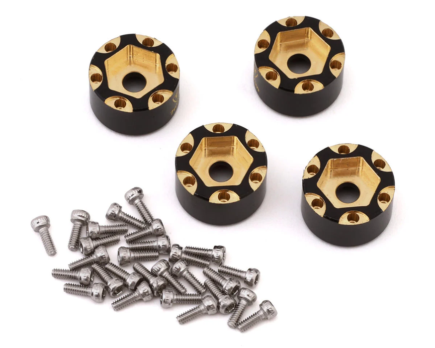 Treal Hobby Axial SCX24 1.0" Brass Beadlock Wheel Hub Spacers (4) (9mm) (4.4g)