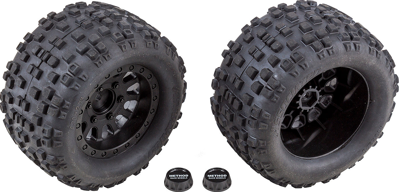 Rival MT10 Tires and Method Wheels, Mounted, Hex, Black