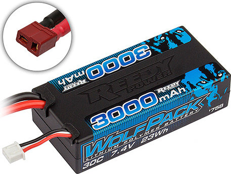 Reedy Wolfpack LiPo 3000mAh 30C 7.4V Shorty Pack, T-Plug