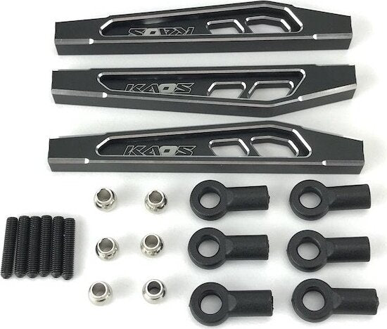 Front Upper & Lower Suspension Links (69mm, CNC Aluminum, Bla