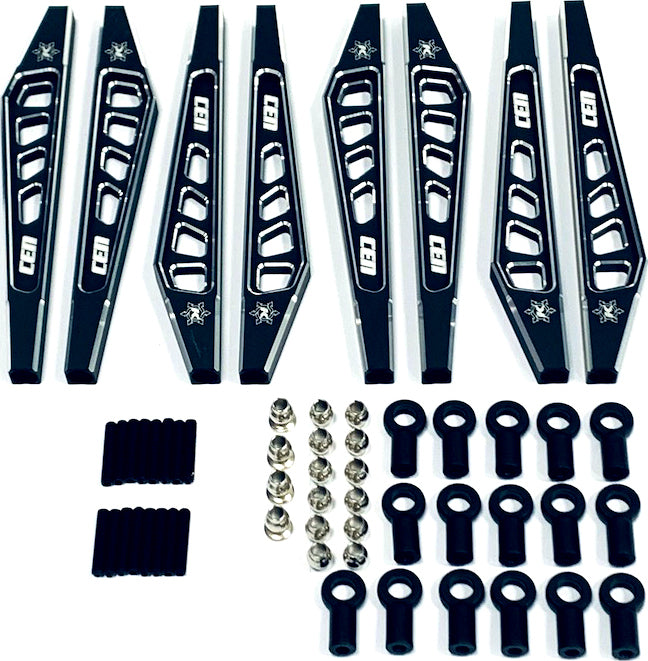 KAOS Suspension Linkage Set for F250 chassis, black anodiz