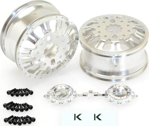 KG1 KD004 Duel Front Dually Wheel (Silver Anodized, 2pcs,
