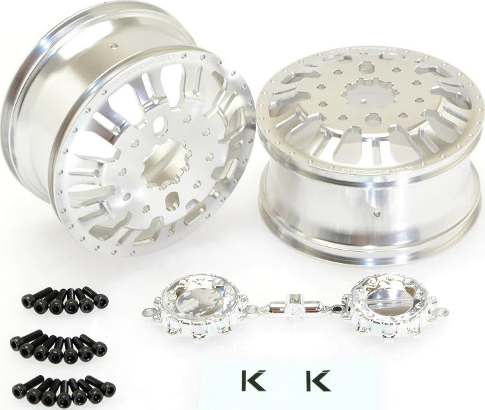 KG1 KD004 Duel Front Dually Wheel (Silver Anodized, 2pcs,