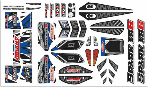 Body Decal Sheet, Spark XB6, Blue, 1pc