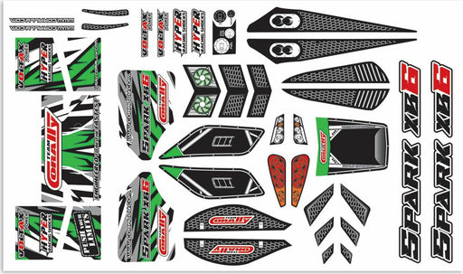 Body Decal Sheet, Spark XB6, Green, 1pc