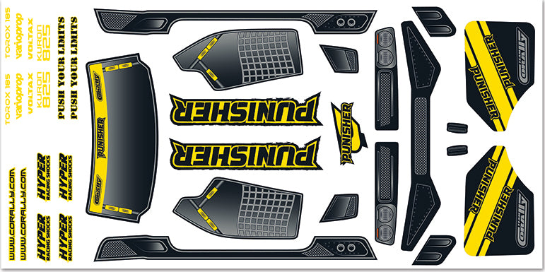 Team Corally Body Decal Sheet Punisher XP