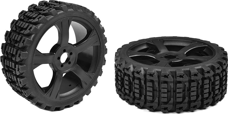 Off-Road 1/8 Buggy Tires Xprit Glued on Black Rims