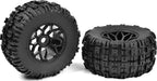 Off-Road 1/8 MT Tires Mud Claw Glued on Black Rims