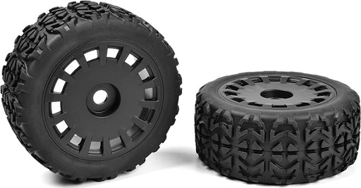 Off-Road 1/8 Truggy Tires Tracer Glued on Black Rims