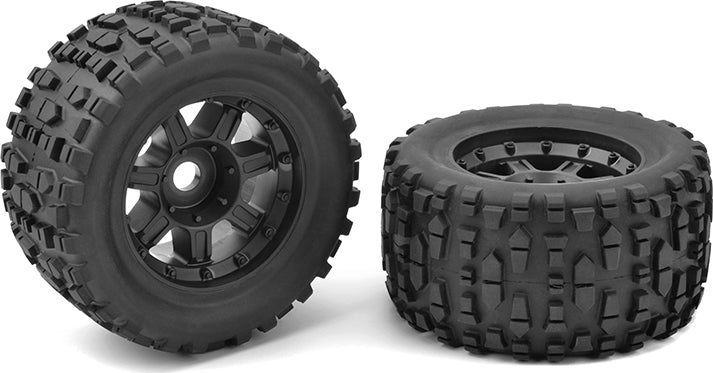Monster Truck Tires - XL4S - Grabber - Glued on Black Rims