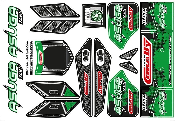 Body Decal Sheet, Asuga XLR, Green