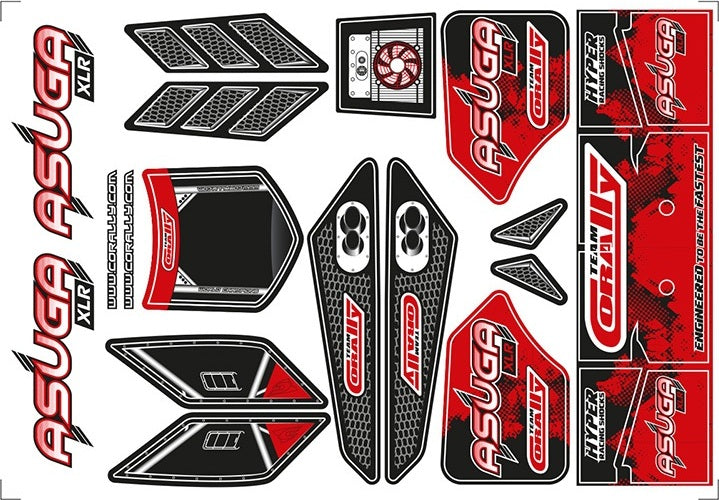 Body Decal Sheet, Asuga XLR, Red