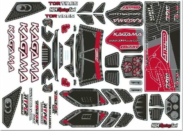 Body Decal Sheet - Kagama - Red - 1pc