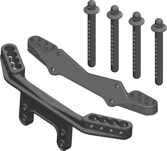 Body Mount Set - Front/Rear - 1 Set: Mammoth, Moxoo, Triton
