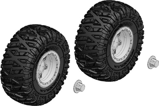 Tire and Wheel Set - Truck - Chrome Rims - 1 Pair: Mammoth,