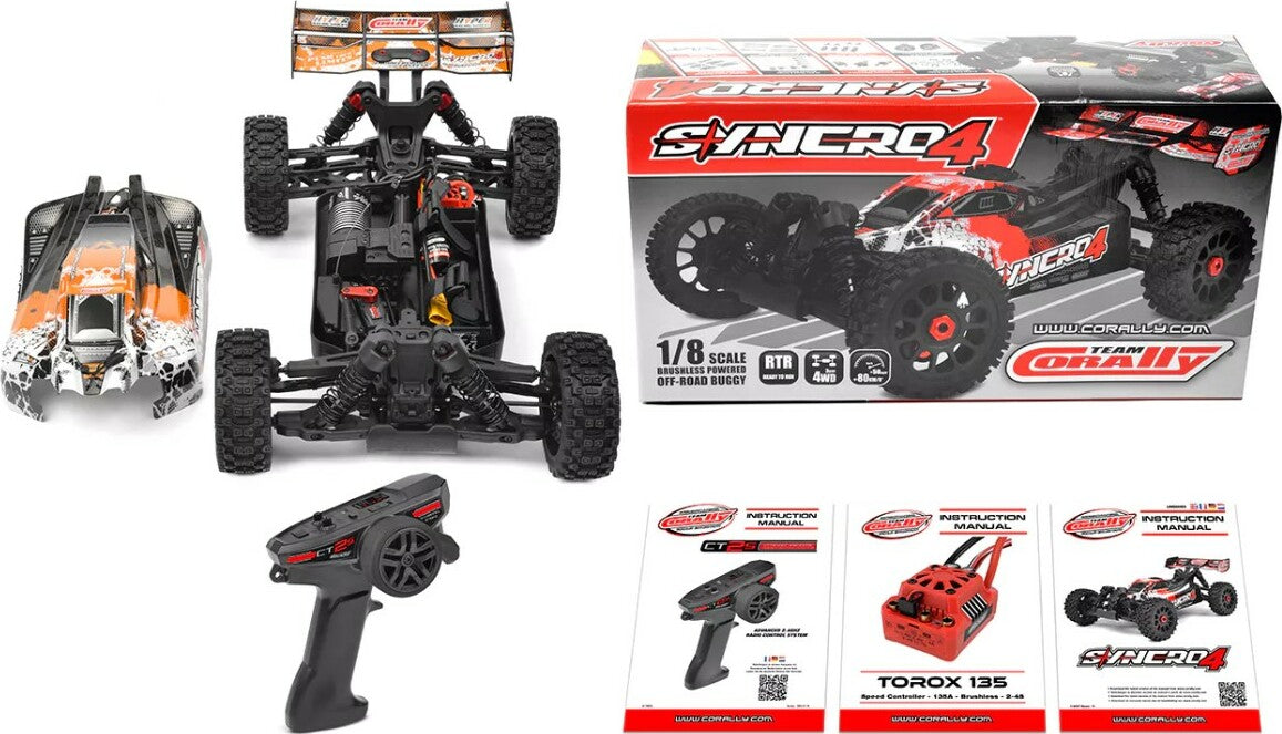 Syncro-4 1/8 4S Brushless Off Road Buggy, RTR, Orange