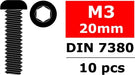 Steel Screws M3 x 20mm, Hex Button Head, 10pcs