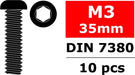 Steel Screws M3 x 35mm, Hex Button Head, 10pcs