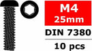 Steel Screws M4 x 25mm - Hex Button Head - 10 pcs