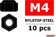 Steel Nylstop Nut M4 - Black Coated - 10pcs
