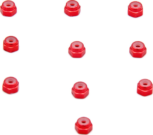 Aluminum Nylstop Nut, M2, Red 10 pcs