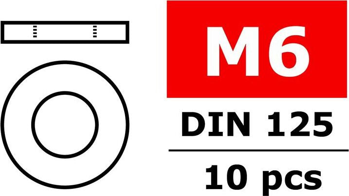 Washer M6, Galvanized Steel, 10pcs