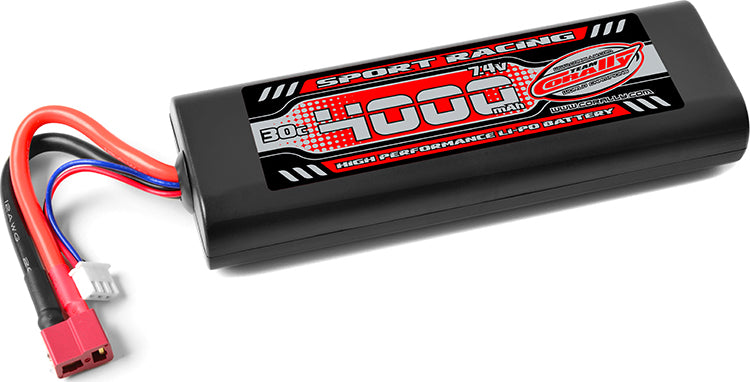 4000mAh 7.4v 2S 30C Hardcase LiPo Battery with Hardwired