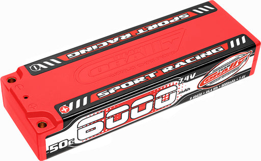 6000mAh 7.4v 2S 50C Hardcase Sport Racing LiPo Battery -