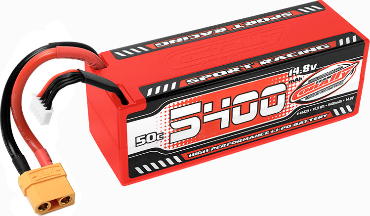 5400mAh 14.8v 4S 50C Hardcase Sport Racing LiPo Battery with