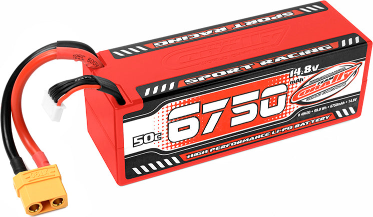 6750mAh 14.8v 4S 50C Hardcase Sport Racing LiPo Battery with