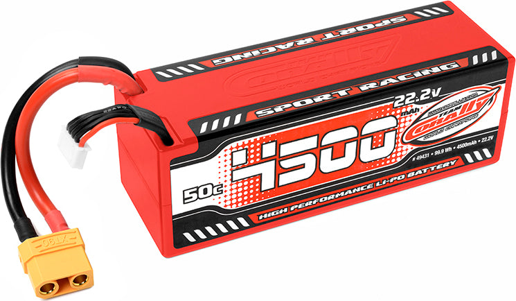 4500mAh 22.2v 6S 50C Hardcase Sport Racing LiPo Battery with