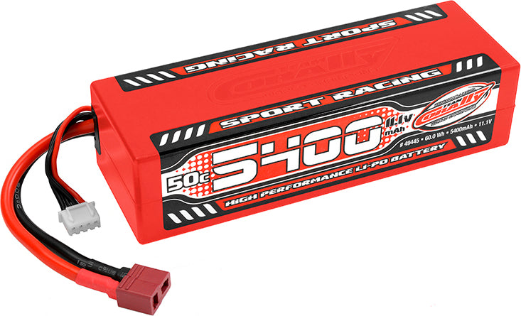 5400mAh 11.1v 3S 50C Hardcase Sport Racing LiPo Battery with